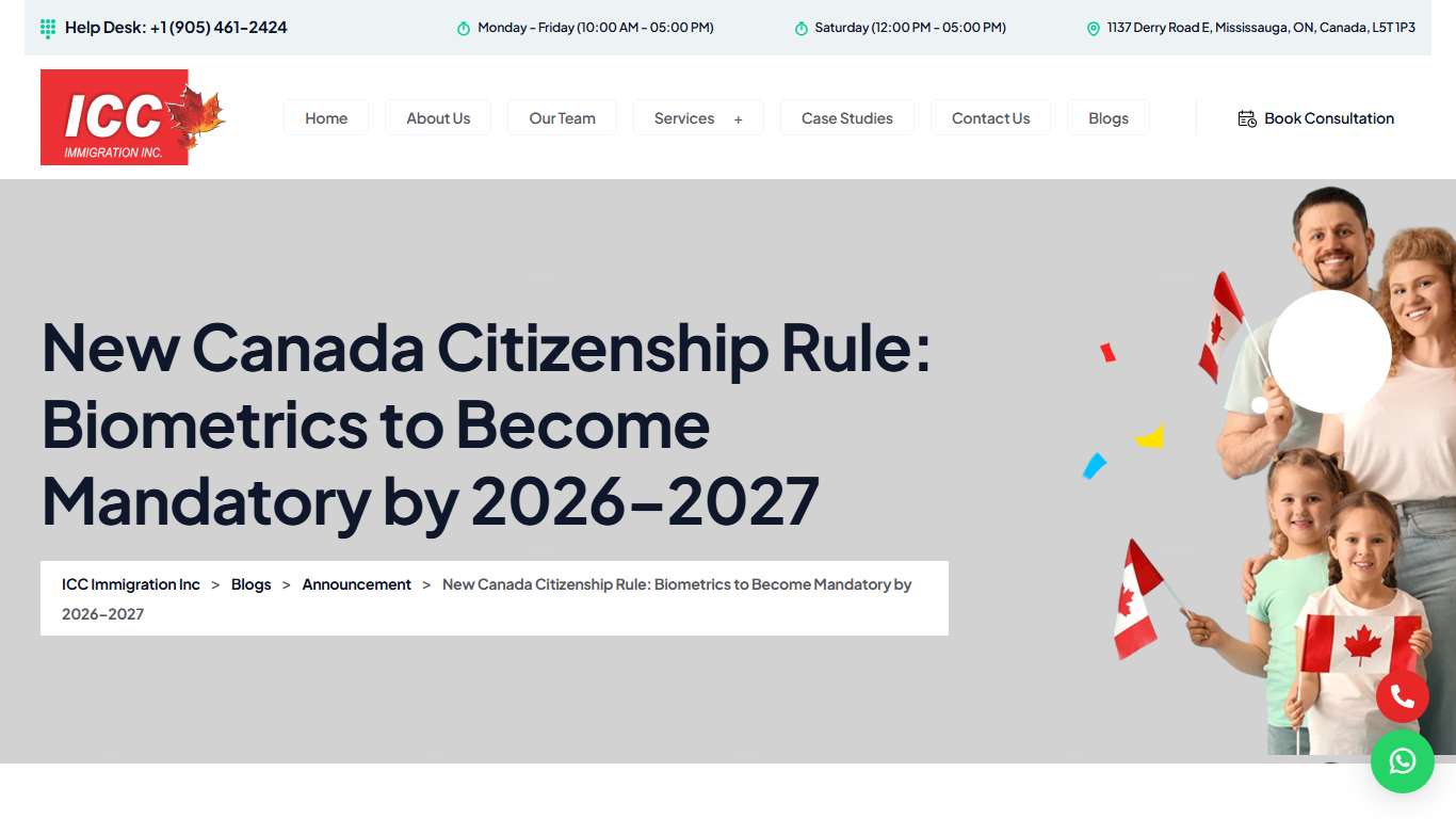 New Canada Citizenship Rule: Biometrics to Become Mandatory by 2026–2027 - ICC Immigration Inc